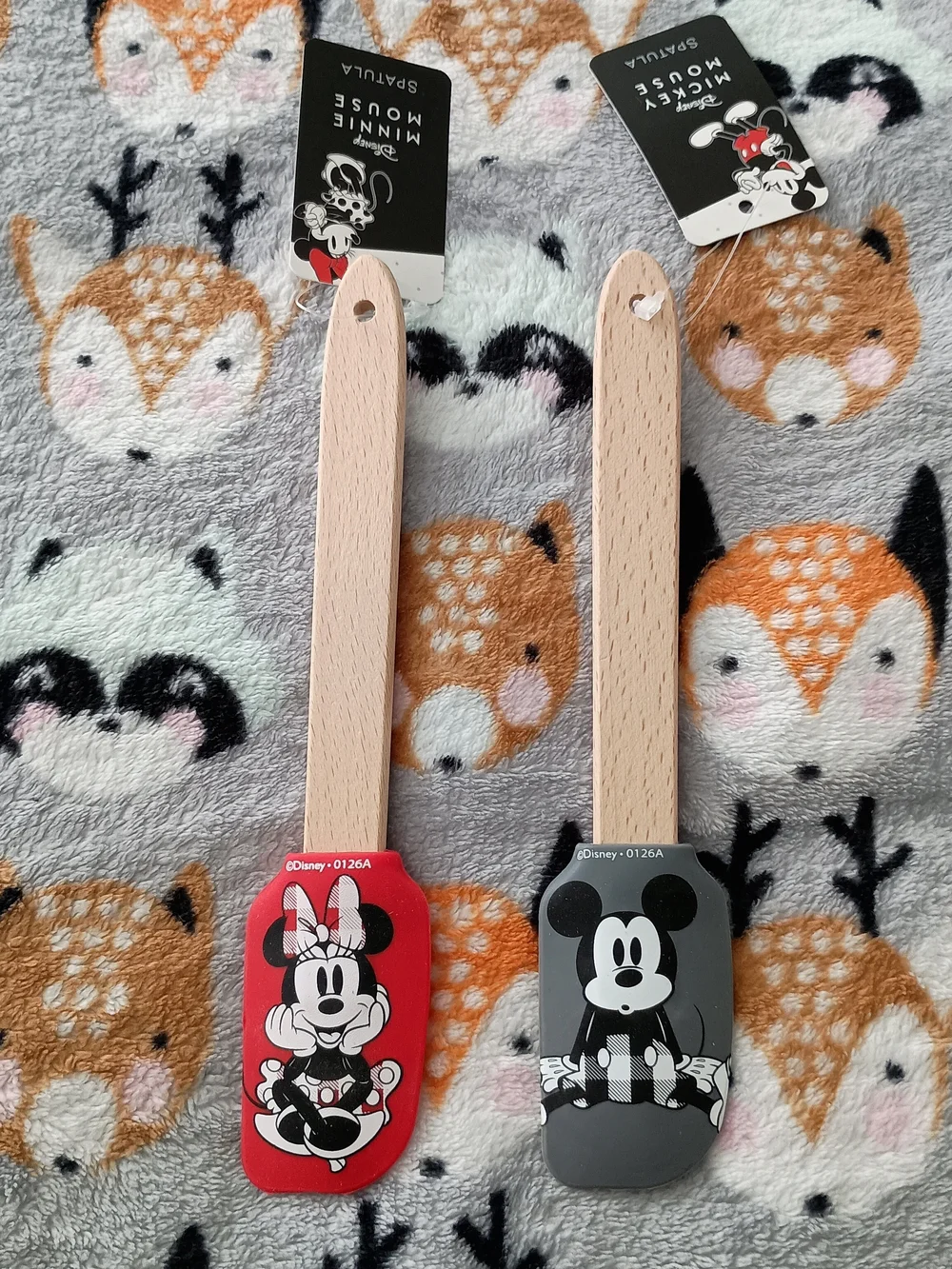 NEW Disney Mickey Mouse And Minnie Mouse Small Spatulas Red And Gray * 8 Inches